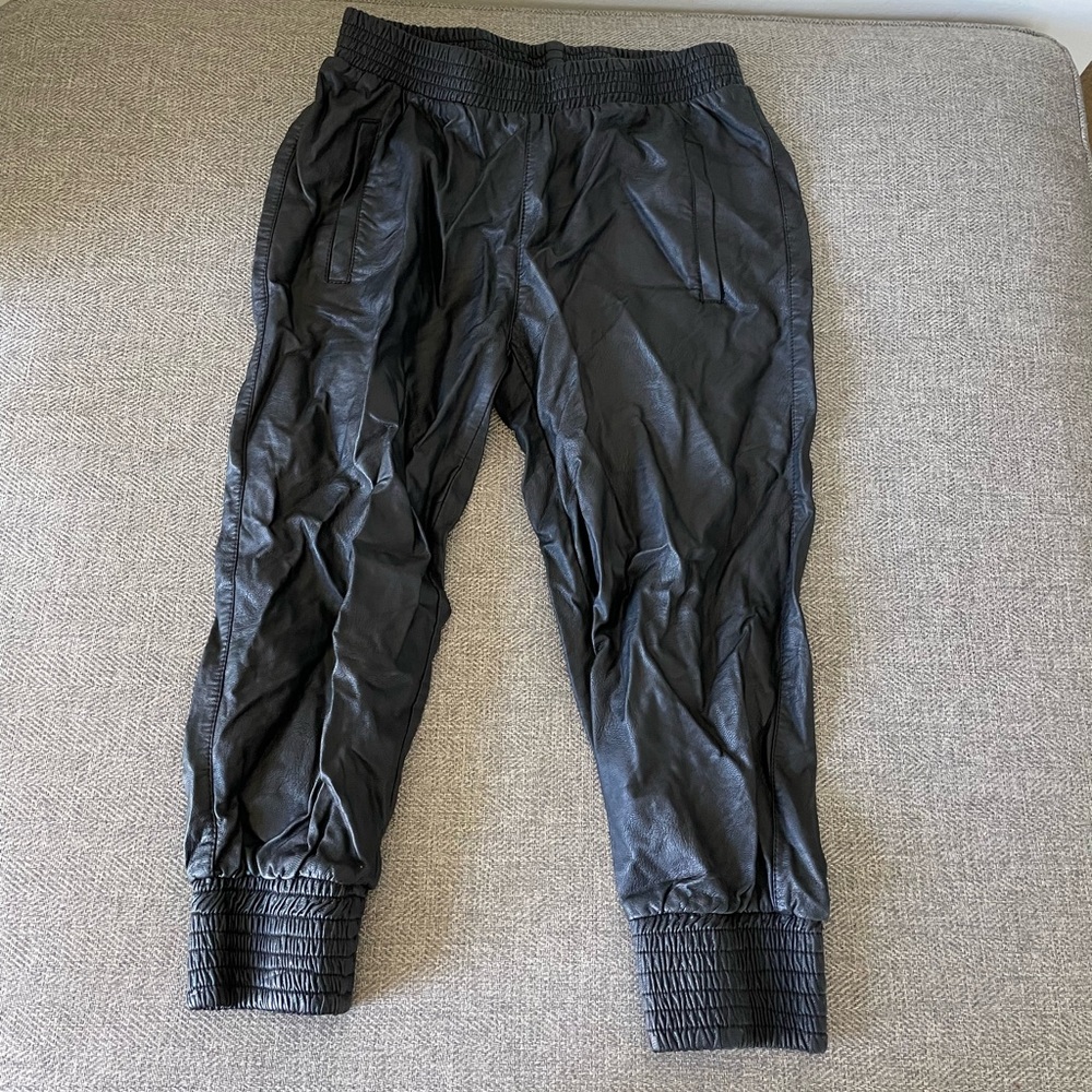 Faux Leather Joggers - Forever 21